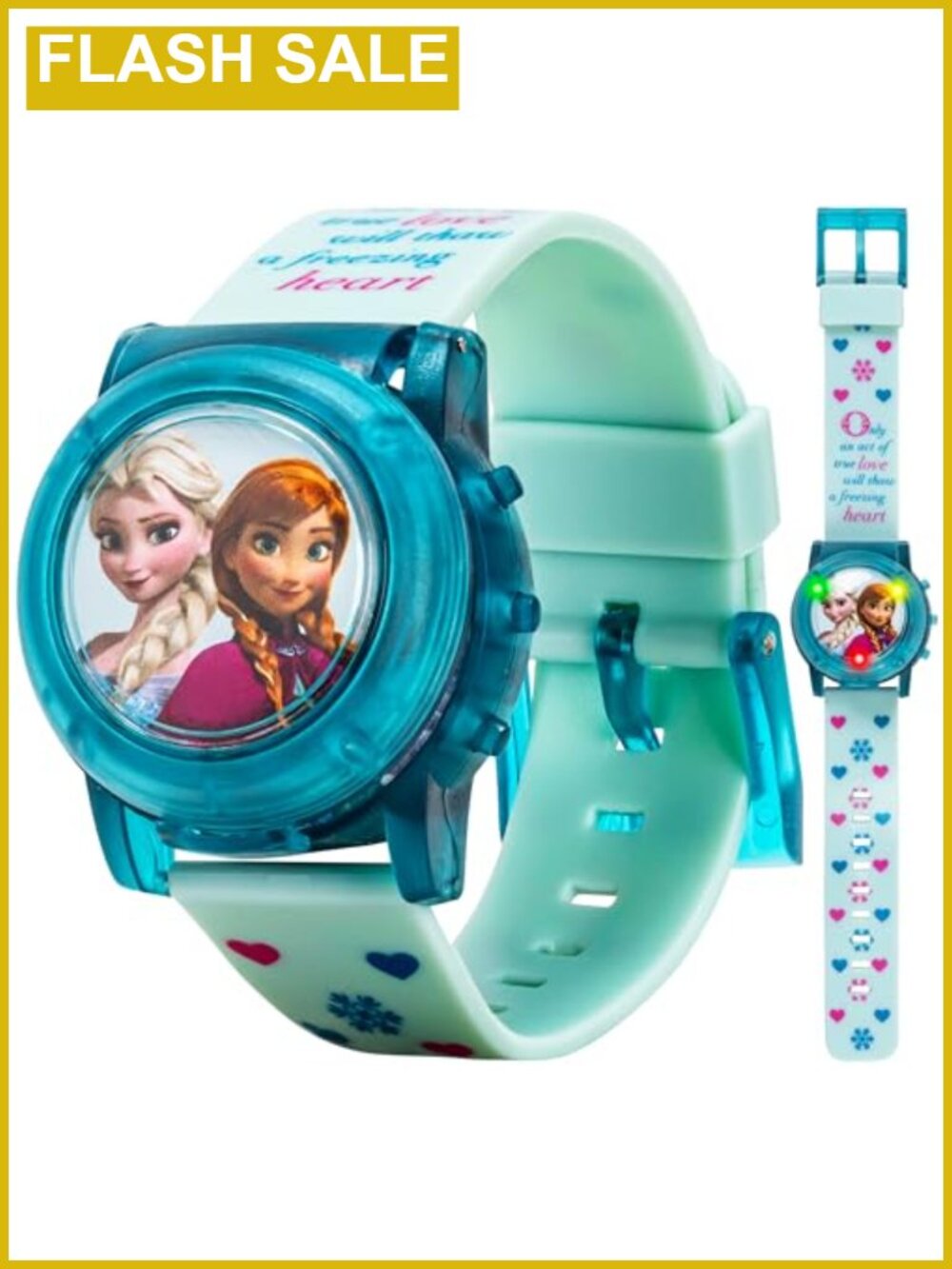 Kids Disney Frozen Musical LCD Watch Anna Elsa Flashing Light